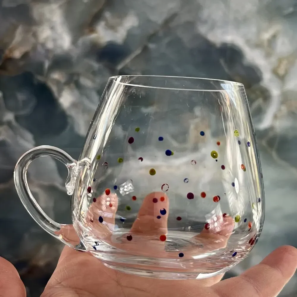 Hand Blown Drinking Glasses With Handles 3.5
